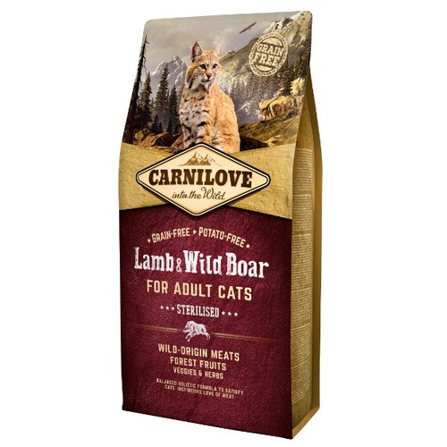 Carnilove Cat Lamb & Wild Boar Sterilised - jagnię i dzik 6kg