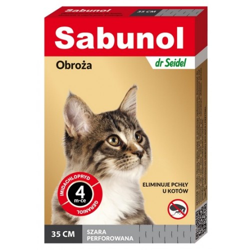 Sabunol Obroża przeciw pchłom dla kota szara 35cm