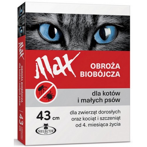 Selecta HTC Obroża Max biobójcza dla kota i małego psa przeciw pchłom i kleszczom czerwona 43cm [SE-5693]
