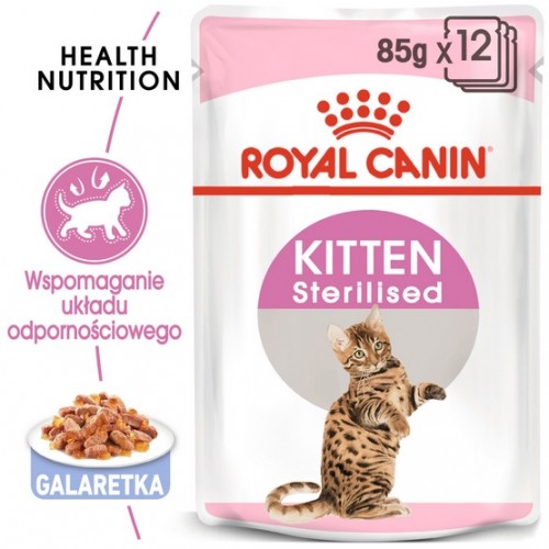 Royal Canin Kitten Sterilised karma mokra w galaretce dla kociąt od 4 do 12 miesiąca życia, sterylizowanych saszetka 85g
