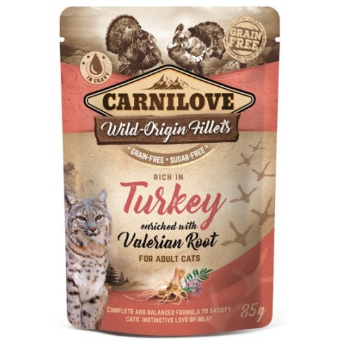 Carnilove Cat Turkey & Valerian Root - indyk i waleriana saszetka 85g