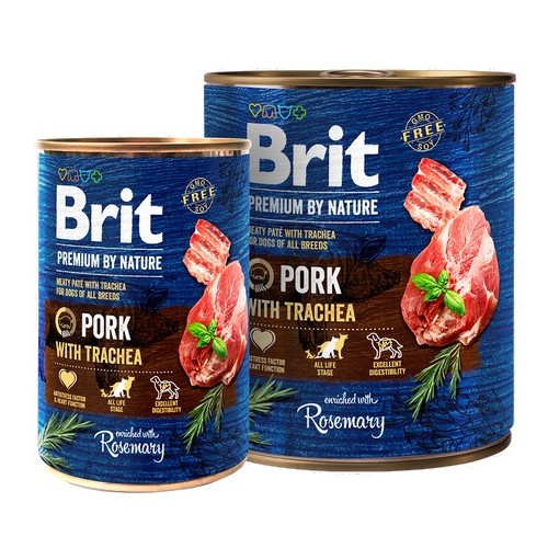 Brit Premium By Nature Pork & Trachea puszka 400g