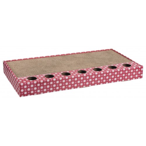 Drapak kartonowy z zabawkami, 48 × 25 cm, różowy