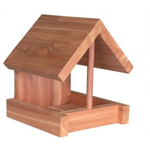 Karmnik dla ptaków, drewno cedrowe, 16 × 15 × 13 cm