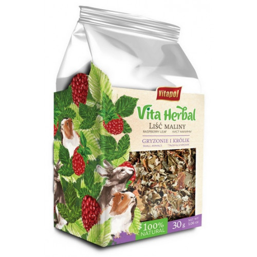 Vitapol Vita Herbal Suszone liście malin dla gryzoni i królika 30g